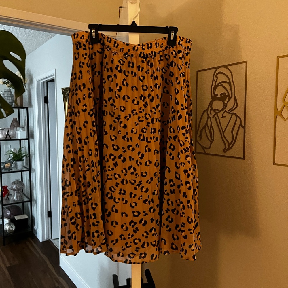A New Day Leopard Print A-Line Skirt